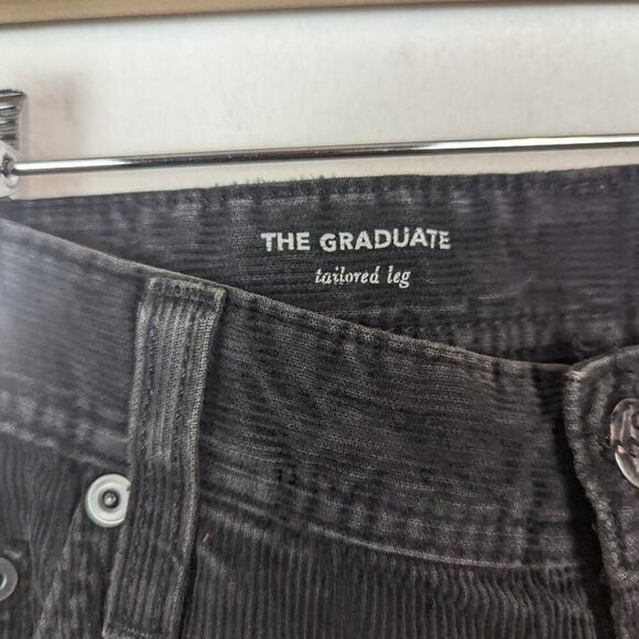 AG Adriano Goldschmied Black Corduroy The Graduate Tailored Leg Pants - Picture 6 of 9